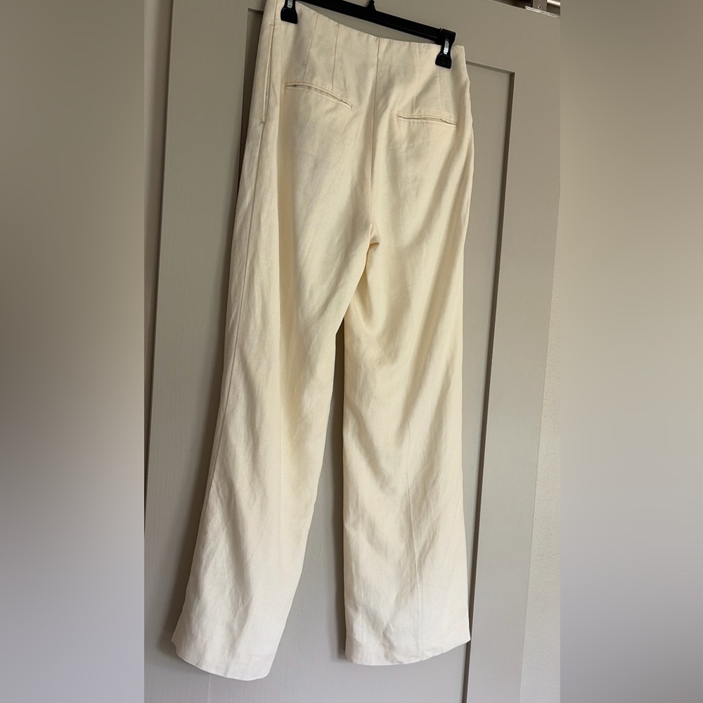 Ann Taylor High-Rise Wide Leg Cream Trouser Size 0 - Picture 10 of 10